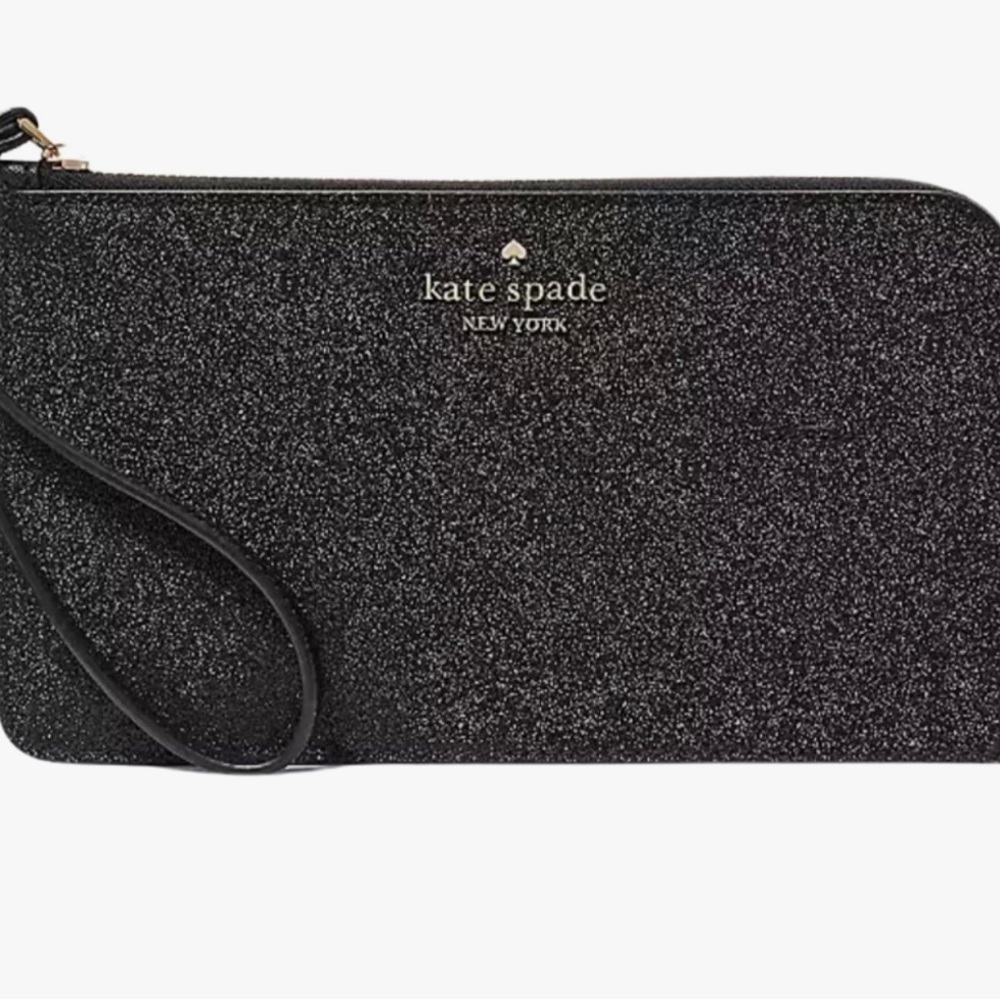 Kaye Spade medium size wristlet Glitter mixed-Black